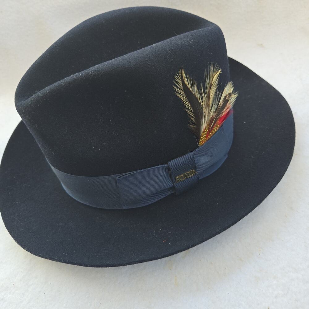 Scala Classico Feathered FELT HAT FEDORA MADE IN USA